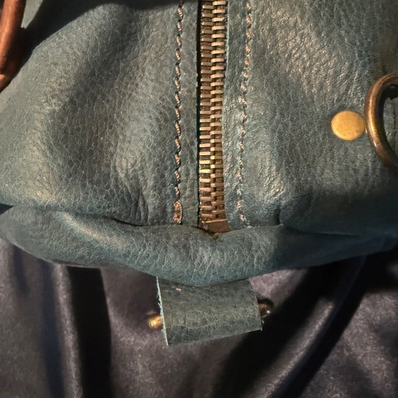 Grommets Leather Craft Mini Duffle Lot Of 2 Grape & Cobalt Leather - Picture 8 of 16